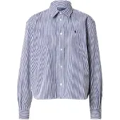 Ralph Lauren for woman. 211891419001 Blue striped cropped cotton shirt (XS), Casual, Long sleeve