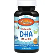 Carlson Labs Lasten tyggelevy DHA, 100 mg Appelsiini - 60 kapselia