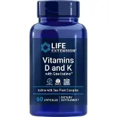 Life Extension D- ja K-vitamiinit merileväöljyllä - 60 kapselia