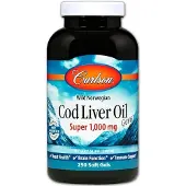 Carlson Labs Villi norjalainen turskanmaksaöljyhelmiä, 1000 mg - 250 kapselia