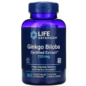 Life Extension Ginkgo Biloba, sertifioitu uute, 120 mg - 365 kapselia