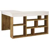 Skye Decor Caarina 129x120 cm ruskea/valkoinen kulmatyöpöytä