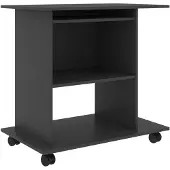 vidaXL Tietokonepöytä harmaa 80x50x75 cm lastulevy