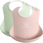 BabyBjörn Ruokalappu 2-pack, Vihreä/Vaaleanpunainen