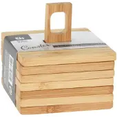 Excellent Housewares Bambu lasinaluset mukeille ja laseille - 6 kpl pidikkeellä
