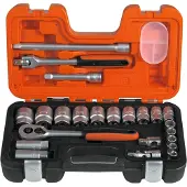 Bahco hylsysarja S240AF, 1/2", 23 osaa, tuuma