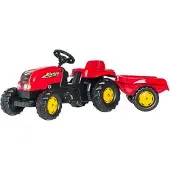 Rolly Toys Kid-X Polkutraktori + Perävaunu, Punainen
