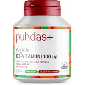 Puhdas+ Vegan D3-vitamiini 100 µg 60 kaps. Ravintolisä