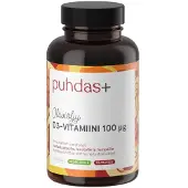 Puhdas+ D3-vitamiini oliiviöljy 100µg, 120 kaps