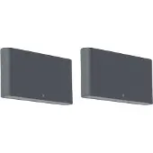 QAZQA 2 kpl ulkoseinävalaisimet tummanharmaa 17,5 cm sis. LED - Batt