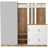 Skye Decor Eteinen setti Kalune Design DD9, valkoinen/mänty