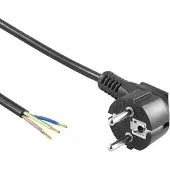 Goobay Power cable Protective angle contact cable for installation, 1.5 m, black - Cable length 1.5 m