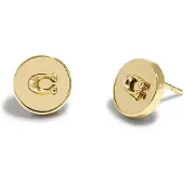 Coach Co Er Mtl Logo Rnd Stud - Gold - ONE SIZE