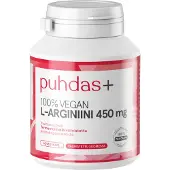 Raw Organic Puhdas+ L-arginiini 450mg, 60 kaps.