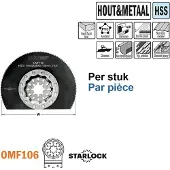 Cmt Puolipyöreä segmenttisahanterä OMF106 Wood&Metal; HSS; 85 mm