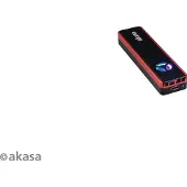 Akasa Vegas SSD Mate, ulkoinen kotelo M.2 PCIe/SATA SSD-levylle, 3.2 Gen2 USB-C, musta/punainen