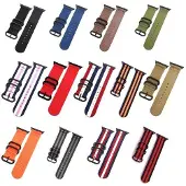 SKALO Nato Ranneke Nailona Apple Watch 38/40/41mm - Musta-Punainen