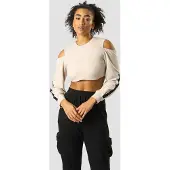 ICANIWILL Stance Cropped Long Sleeve Beige