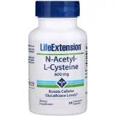 Life Extension N-Asetyyli-L-kysteiini, 600 mg - 60 kapselia