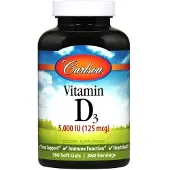 Carlson , Vitamiini D3, 125 mcg (5 000 IU), 360 Pehmolevyä