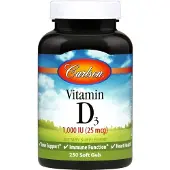 Carlson Labs D-vitamiini, 1000 IU - 250 kapselia