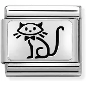 Nomination Composable Classic Link Oxidised Silver Kitten 330109 53