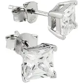 Silver Bar nelikulmaiset zirkoniakorvakorut kirkas 7x7 mm 3471