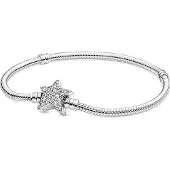 Pandora Moments hopeinen tähti käärmeketju rannekoru 599639C01-17