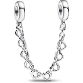 Pandora turvaketju hopeisilla sydämillä 792274C00-05