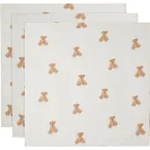 Jollein Musliiniliina 3-Pack, Teddy Bear