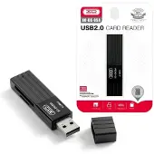 Techsolz 2-in-1 Usb-muistikortinlukija Micro-sd/sd/tf-lukija Black