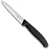 Victorinox Sahalaitainen vihannesveitsi mustalla kahvalla