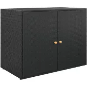 vidaXL Puutarhakaappi musta 100x55,5x80 cm PE-rottinki