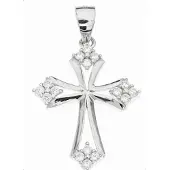 Silver Bar Neljän tähden risti zirkonia riipus 24 mm 2264