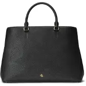 Ralph Lauren for woman. 431898556005 Large black leather Hanna satchel bag (OSFA), Casual