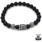 Northern Viking Jewelry Blackstone Thors Hammer rannekoru NVJRA010