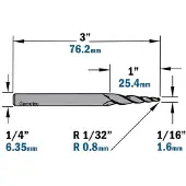 Cmt Jyrsinpora ; S=1/4''; D=1,6 mm