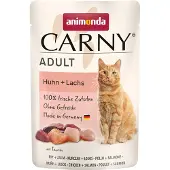 Animonda Carny 24 x 85 g Pouch kana + lohi kissan märkäruoka
