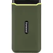 Transcend ESD380C 2 Tt USB 3.2 Gen 2x2 (USB-C) -ulkoinen SSD, iskunkestävä, kannettava, laitteistosalaus, salasanasuojaus, Military green
