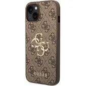 GUESS 4G Big Metal Logo iPhone 14 Hybridikotelo - Ruskea