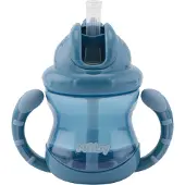 Nuby Twin Handle Flip It Muki 240 ml +12 kk, Sininen