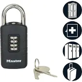 Master Lock Zahlensschloss mit Sicherheitsnotschluessel (656EURDBLK)