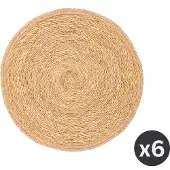 Ziczac - Jute Pöytätabletti pyöreä 37 cm Beige