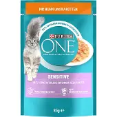 Purina One 26x85g Sensitive kana & porkkana -kissanruoka