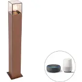 QAZQA Älykäs seisova ulkovalaisin ruosteinen ruskea 70 cm sis. Wifi P45 - Denmark
