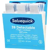 Cederroth Salvequick -täyttöpakkaus, siniset, havaittavat, extrapitkät sormilaastarit, 6 kpl (39 kpl/täyttöpakkaus)