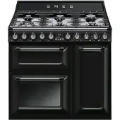 Smeg Victoria Kaasuliesi 90 cm 3 Uunilla, Musta