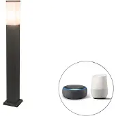 QAZQA Älykäs ulkovalaisin pylväs tummanharmaa 80 cm sis. Wifi P45 - Malios