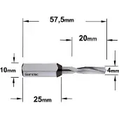 Cmt Puuporanterä 310.040.21; D=4 mm; RH