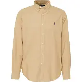 Ralph Lauren for man. 710889740001 Custom garment dyed beige Oxford shirt (M), Casual, Cotton, Long sleeve